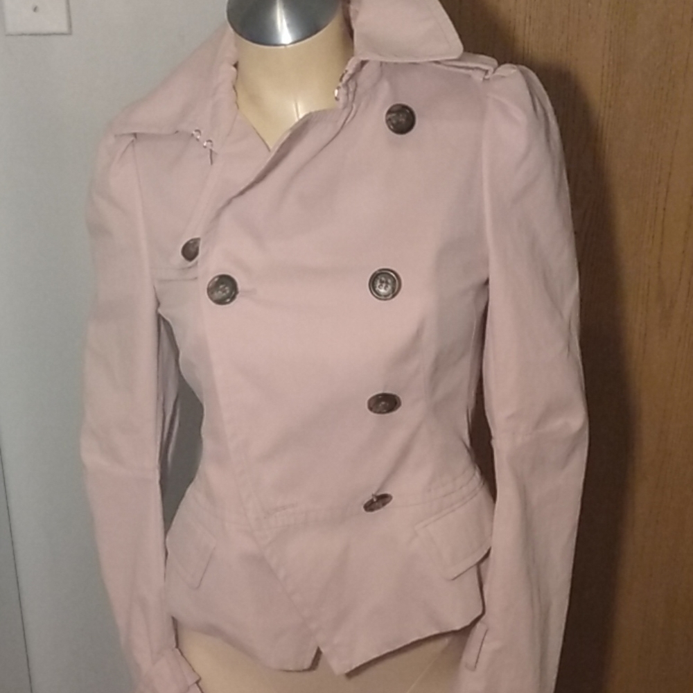 BCBG Maxazria Light Pink Short Trench Coat
